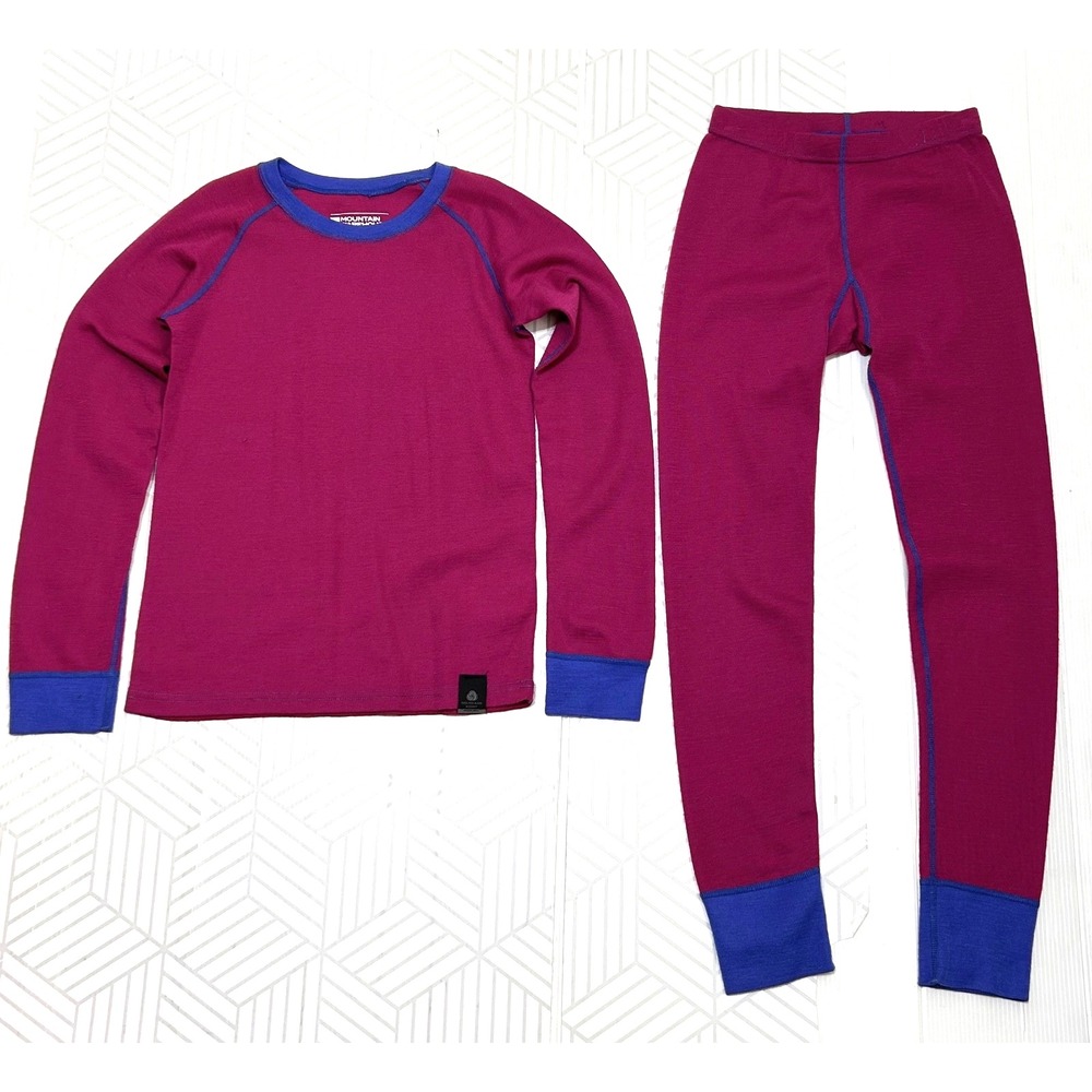 Mountain Warehouse Merino Base Layer Set Girls size 9-10 Thermal Shirt Pants a3